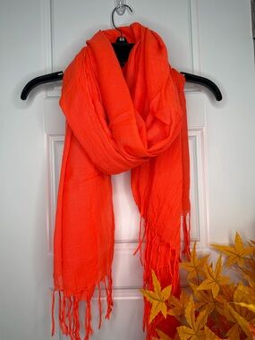 Echo Design Bright Orange Lightweight Fringe Scarf